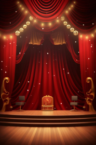 Red The Golden Stage  Poster template