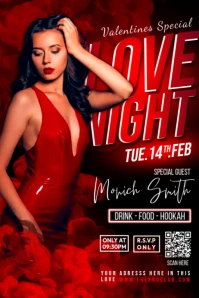 Red Theme Valentines Party Ads Poster template