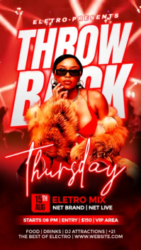 Red Throwback Thursday Night Party Instagram Story template