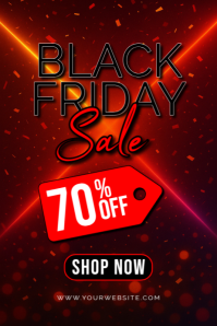 Red Tipografi Black Friday Sale Poster Плакат template