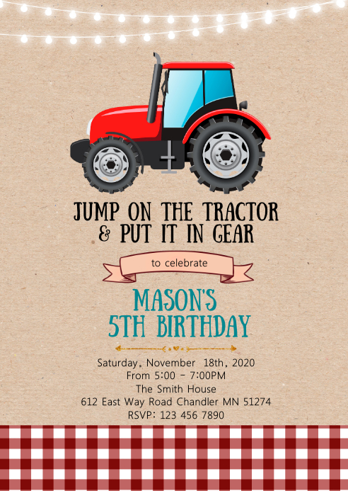 Modele Tracteur Invitation Rouge Fete Anniversaire Postermywall Modele Tracteur Invitation Rouge Fete Anniversaire Postermywall