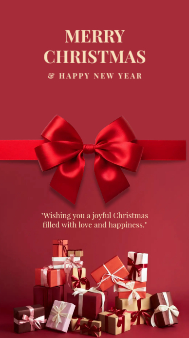 Red Traditional Christmas and New Year Instagram Post Template ...