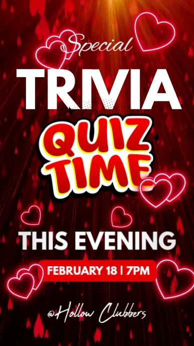 Red Trivia Night Instagram Reel Video Template | PosterMyWall