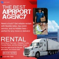 Red Typographic : Reliable Truck Rentals: Fast, Affordable, And Stress-free Instagram Post template