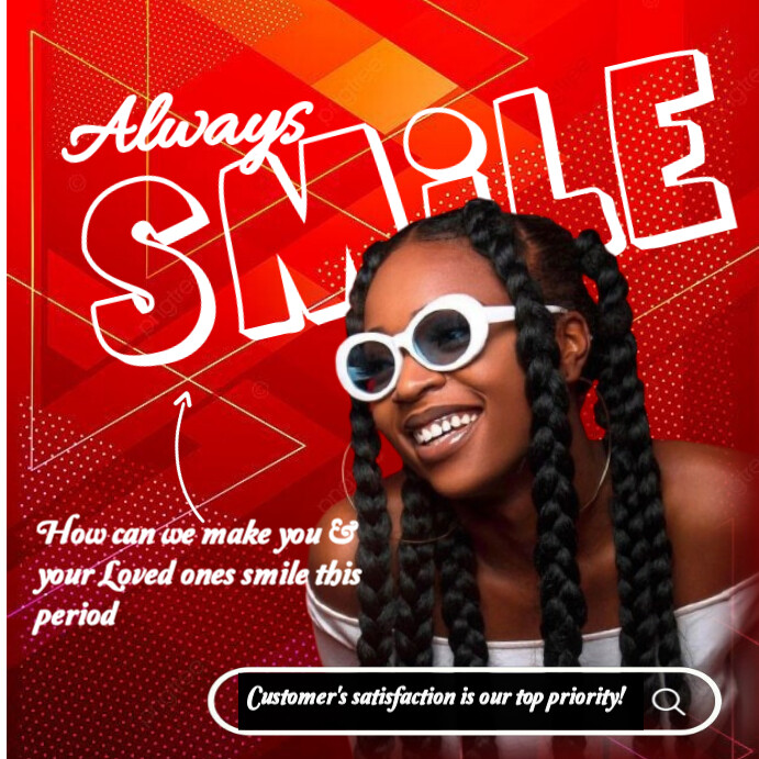 Red Typographic Always Smile Quotes Instagram Post template