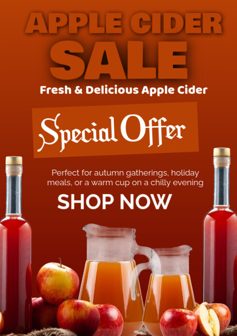 Copy of Red Typographic Apple Cider Sale A2 | PosterMyWall