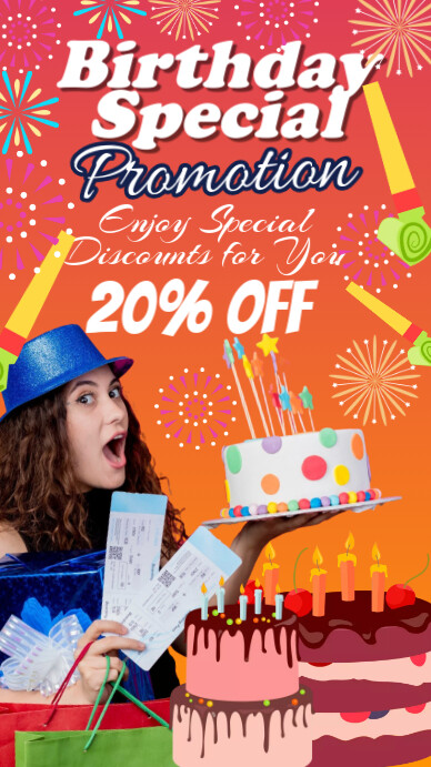 Red Typographic Birthday Special Promotion Instagram Story template