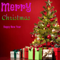 Red Typographic Christmas  Instagram Post template