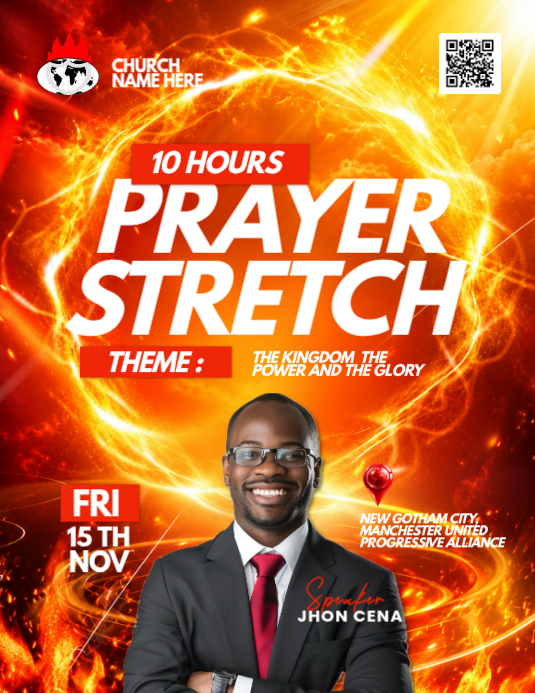 Real Event Flyer Examples Red Typographic Church Prayer Event Flyer Template | PosterMyWall