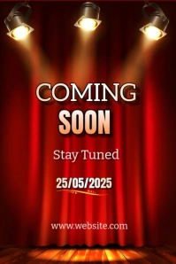 Red Typographic Coming Soon Poster 海报 template