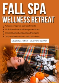 Red Typographic Fall Spa A3 template