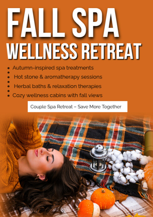 Red Typographic Fall Spa A3 template