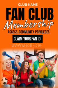 Red Typographic Fan Club Meeting  Poster template