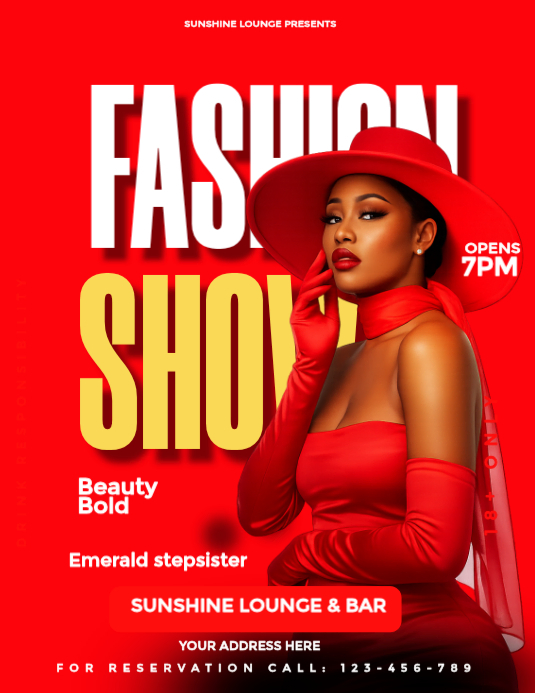 Modèle Red Typographic Fashion Show Flyer | PosterMyWall