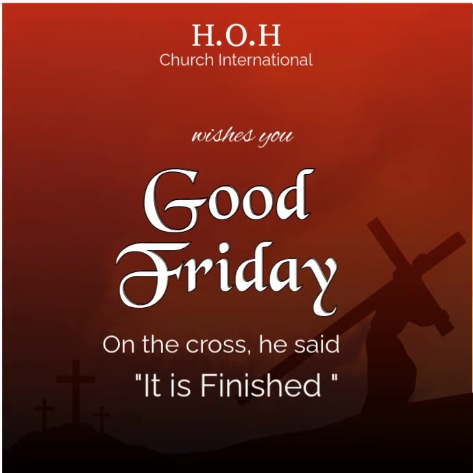 Red Typographic Good Friday Animation Template  Instagram Post