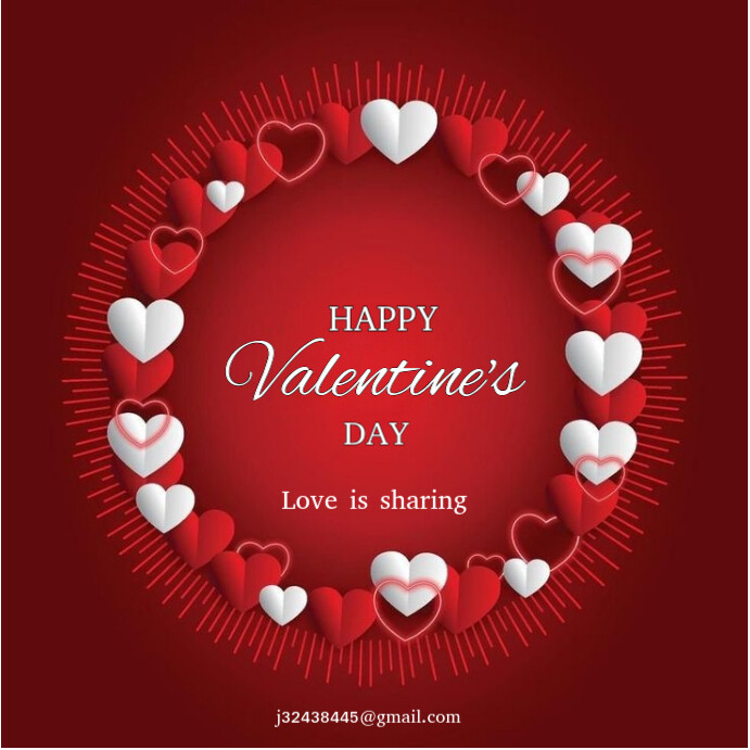 Copy of Red Typographic Happy Valentine's Day Template With Red ...