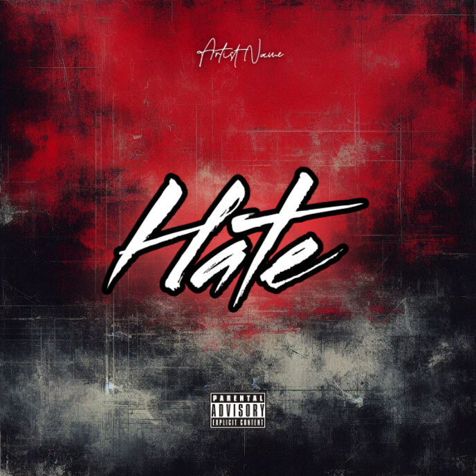 Copy of Red Typographic Hate Mixtape Cover Album Cover | PosterMyWall