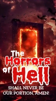 Red Typographic Horrors Of Hell Instagram Reel template