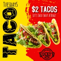 Red Typographic Hyper Contrast Taco Tuesday Restaurant Flyer Instagram Post template