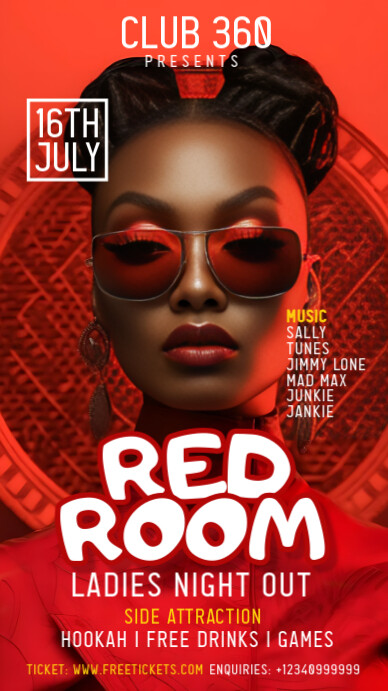 Red Typographic Ladies Night Out Party Instagram Story template