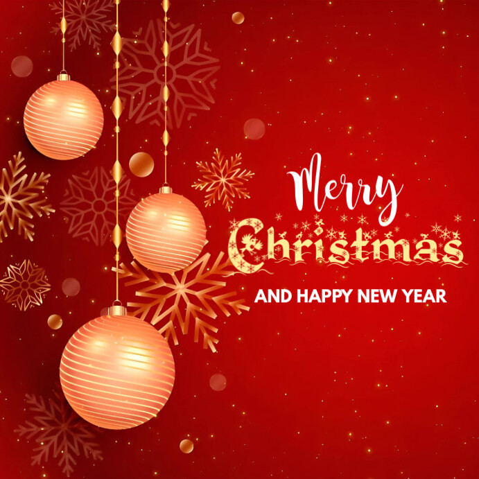 Copy of Red Typographic Merry Christmas And Happy Birthday New Year ...