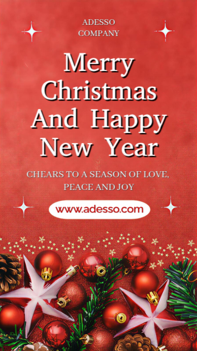 Copy of Red Typographic Merry Christmas And Happy New Year Instagram ...