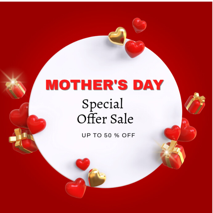 Red Typographic Mother's Day Design  Instagram Post template