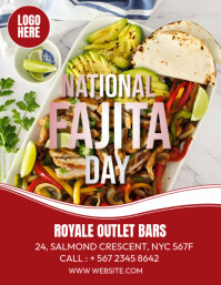 Red Typographic National Fajita Day  Flyer (us Letter) template