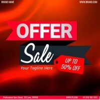 Red Typographic Offer Sale  Instagram Post template