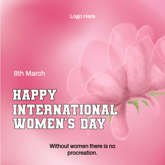 Red Typographic Pink Mondern Happy International Women Day Instagram Post template