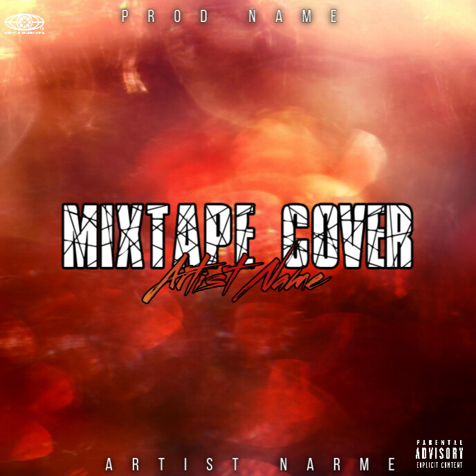 Red Typographic Red Mixtape Album Cover  Album Cover Ikhava ye-Albhamu template