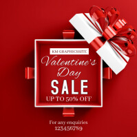 Merah Red Typographic Red Valentine's Day Sale Instagram Post Instagram Post Template
