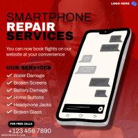 Red Typographic Smartphone Repair Service Poster Instagram Post template