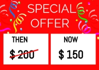 Red Typographic Special Offer Poster A5 template