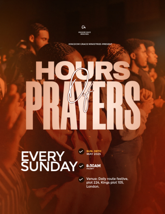 Lefelete Design Red Typographic Sunday Prayer Service Flyer Template | PosterMyWall