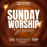 Red Sunday Worship Service Сообщение Instagram Template