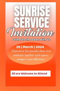 Rouge Sunrise Service Invitation Poster Template