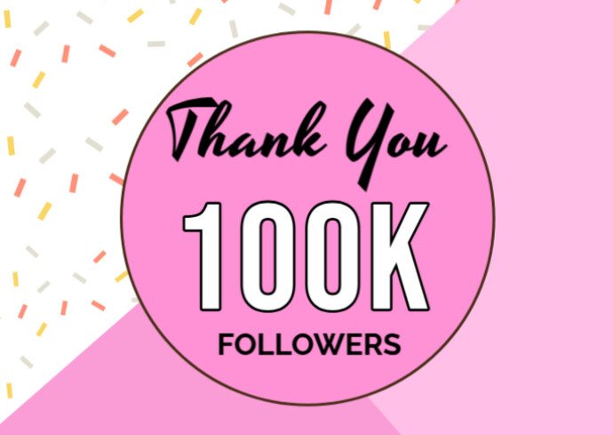 Copy of Red Typographic Thank You 100k Followers Templates Postcard ...