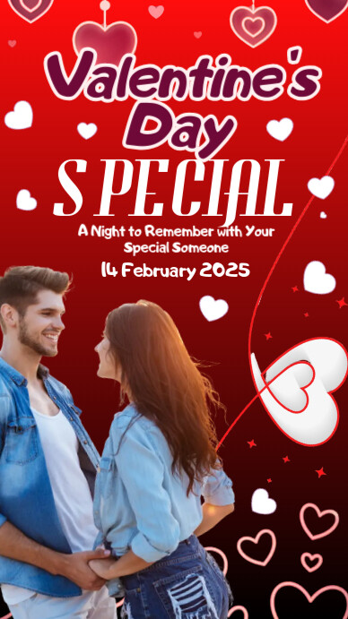 Red Typographic Valentine's Day Special Instagram Story Instagram-verhaal template