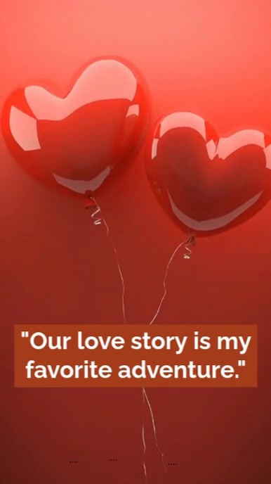 Red Typographic Valentine's Day Love Quotes Digital Display (9:16) template