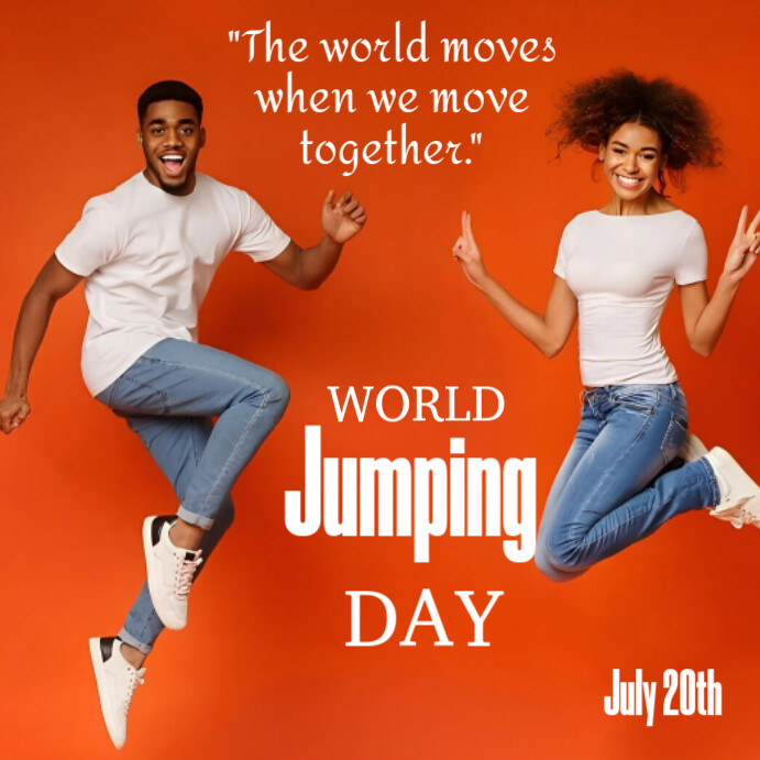 Red Typographic World Jumping Day  Instagram Post template