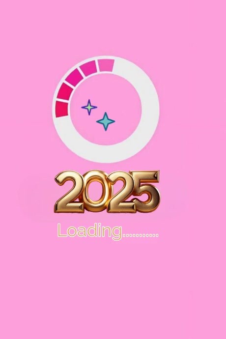 Red Typographic Year New Loading  Poster template
