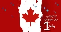 Red Typography Canada Day Celebration Faceboo auf Facebook geteiltes Bild template