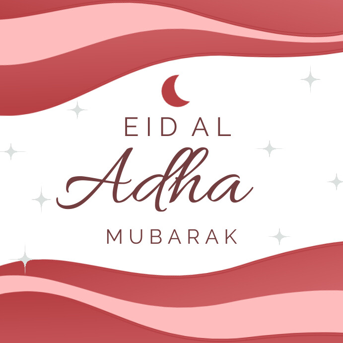 Red Typography Eid Al Adha Instagram Post template