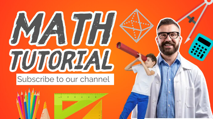Red Typography Math Tutorial Youtube Channel Template | PosterMyWall