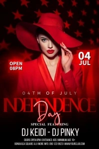 Red USA Independence Day Party Poster template