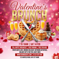 Red Valentine's Brunch Instagram Post template