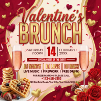 Red Valentine's Brunch Instagram Post template