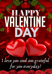 Red Valentine's Day A1 template