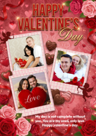 Red Valentine's Day A6 template